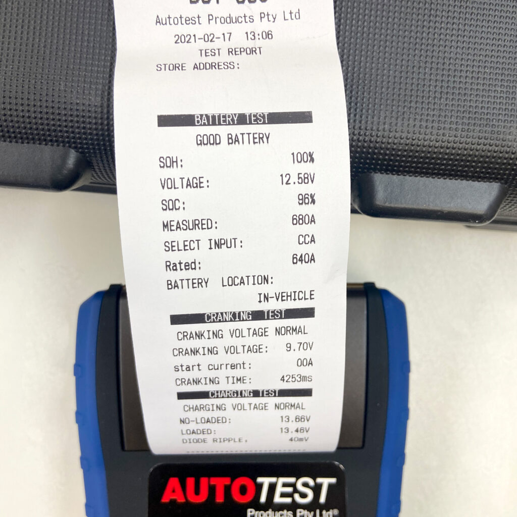 battery testing car electric cars print out