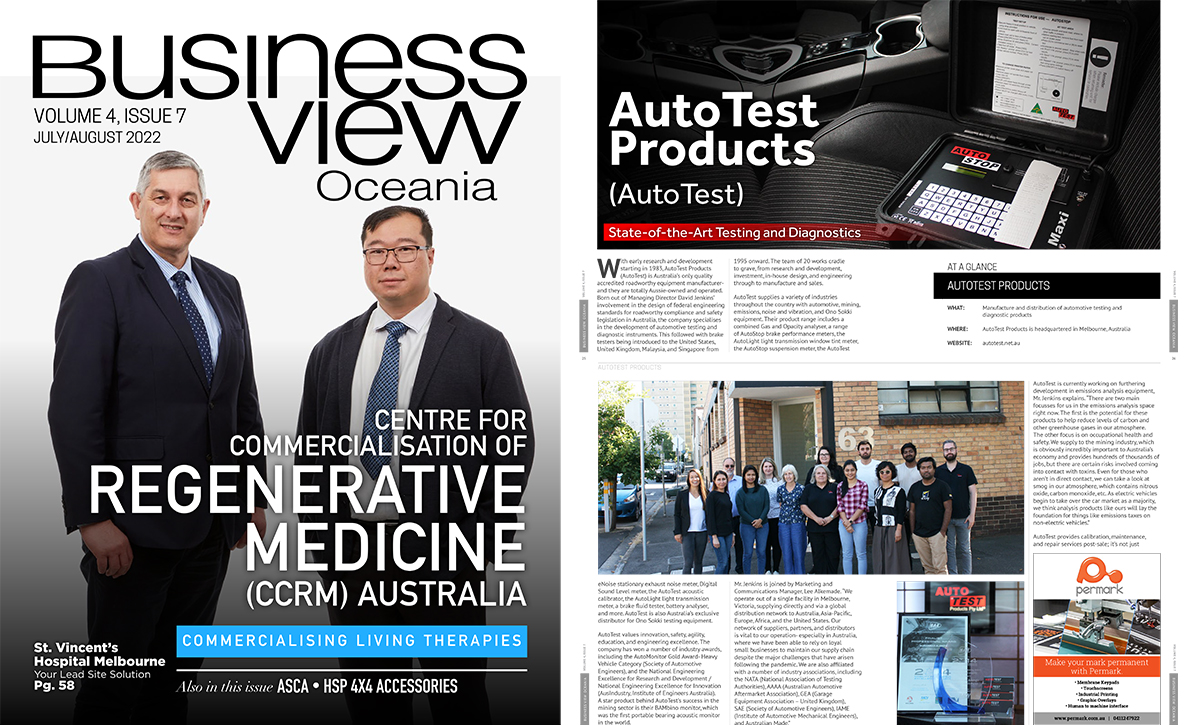 ÀutoTest Product is featured in Business View Oceania Magazine